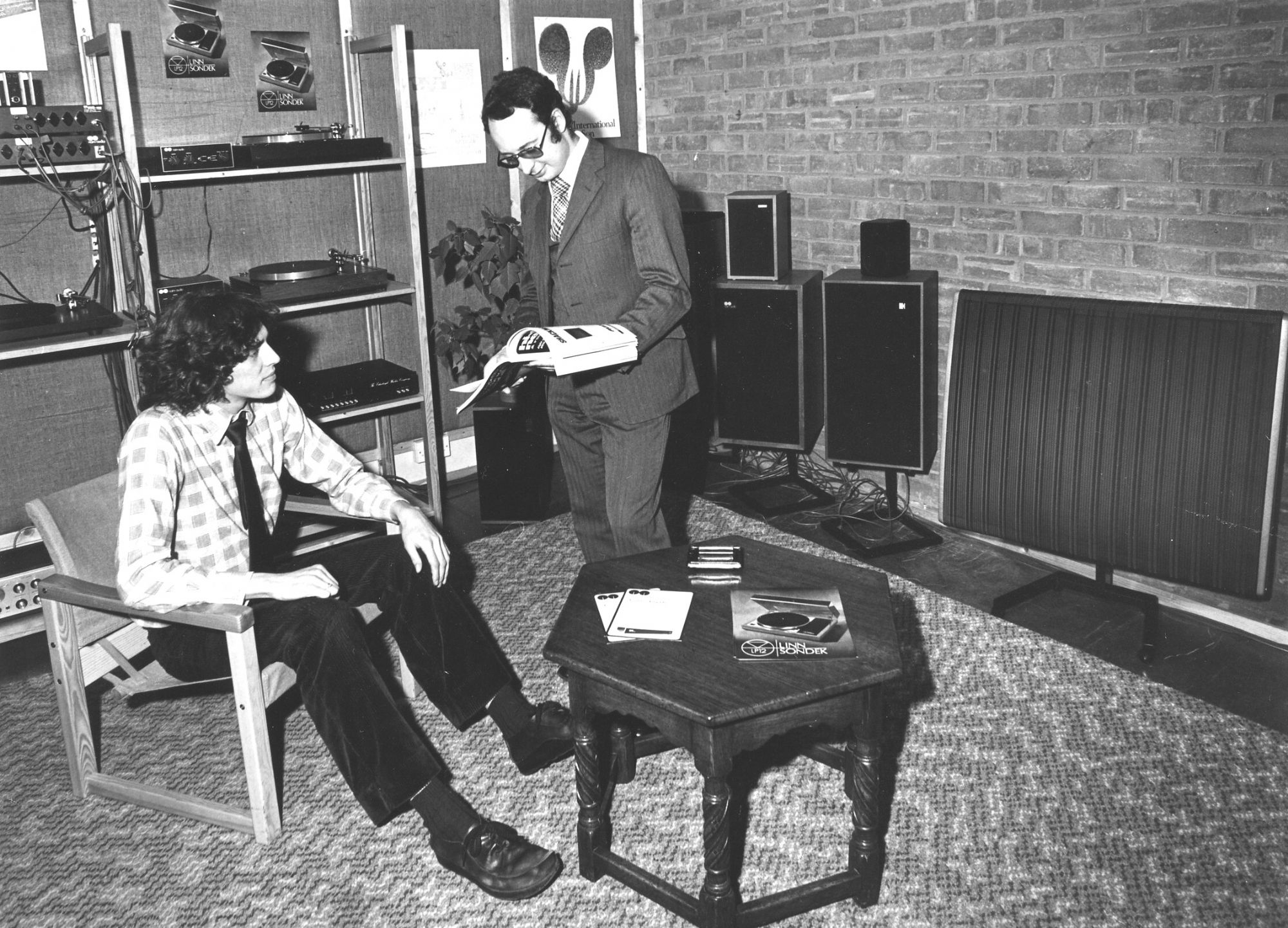 Russ Andrews inside Edinburgh shop, 1976