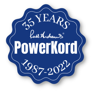 Russ Andrews PowerKord 35th Anniversary logo